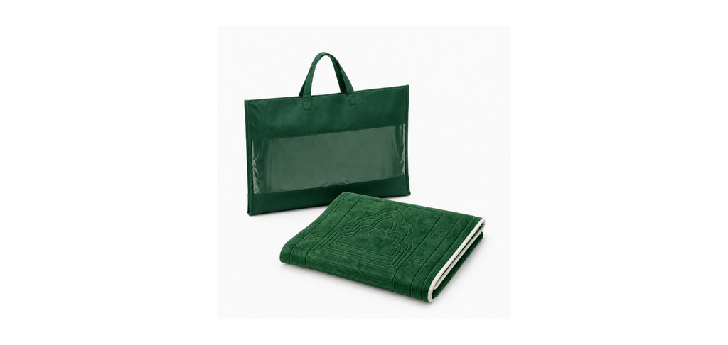 Green Foldable Prayer Mat with Backrest