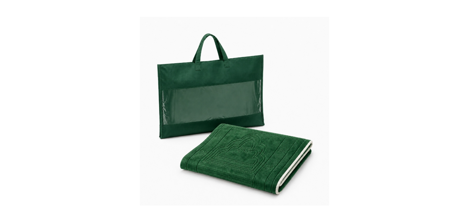 Green Foldable Prayer Mat with Backrest